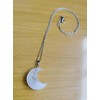 RICHARD-911 Collar Dije Luna De Cuarzo Blanco Cadena Acero Inoxidable