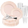 360 Piece Elegant Disposable Plastic Dinnerware Set for 60 Guests