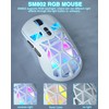 SOLAKAKA SM802 White Wireless Gaming Mouse,10000 DPI,Tri-Mode Wired/BT 5.0/2.4GHz Wireless