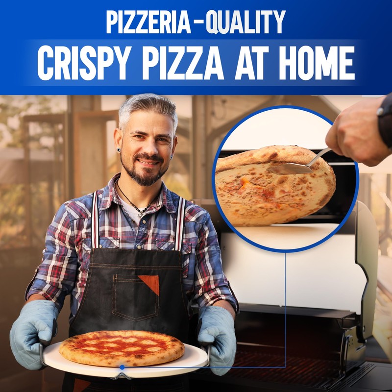 KitchenStar 16-inch Pizza Stone for Oven and BBQ Grill with