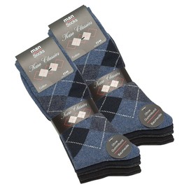 BestSale247 10 Pairs Men's Business Socks Comfort Band (Soft Elastic Waistband) Vein Friendly, Flat and Soft Toe Seam, 10 pairs / "Karo Classics", 43 - 46