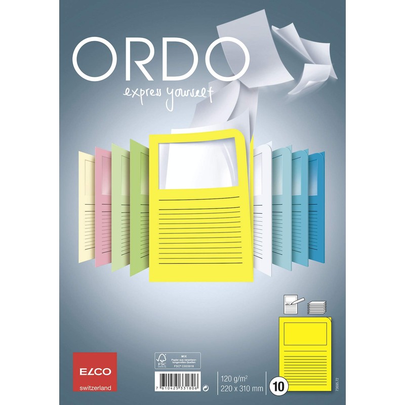 ELCO エルコ Office Ordo ウィンドーファイル 10枚入(ブライトイエロー)