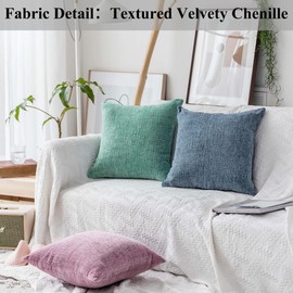 Home Brilliant Chenille Cushion Covers 30x50 Lumbar Pillow Covers Blush Spring Decor Living Room Bedroom Couch Bench, Set of 2, Lavender Pink