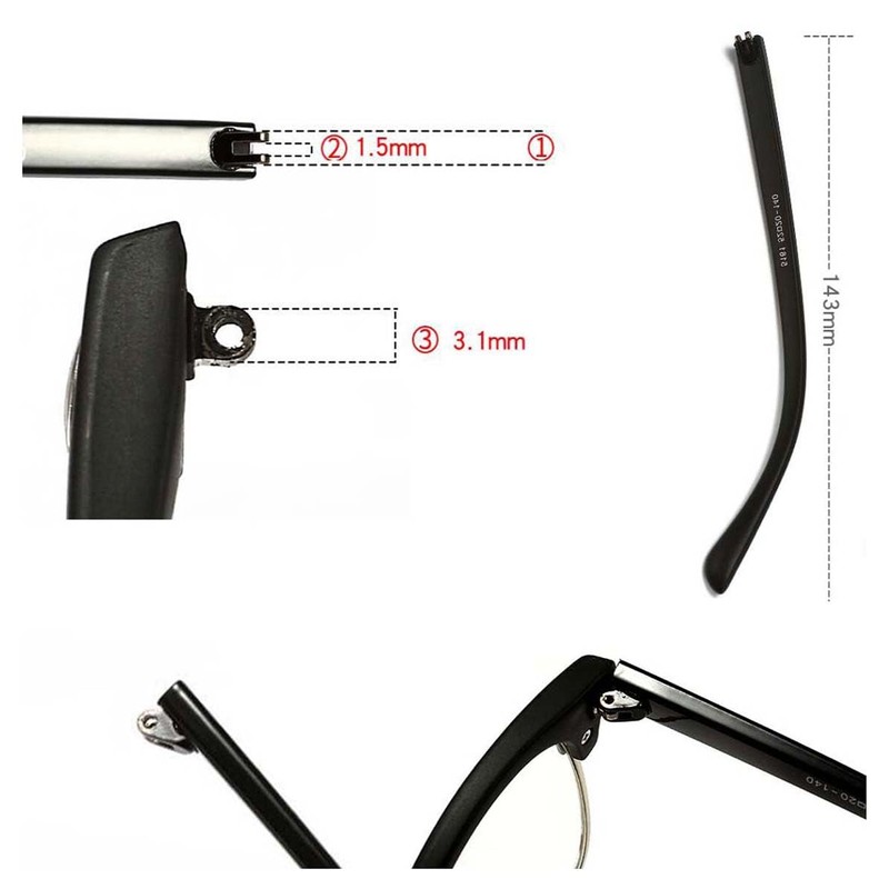 Glasses Replacement Arms, 1 Pair Plastic Glasses Replacement Temple for