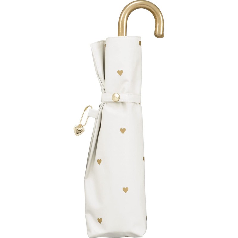 Wpc. 801-13046-102 Parasol Folding Umbrella, Light Shielding Gold Petite Heart