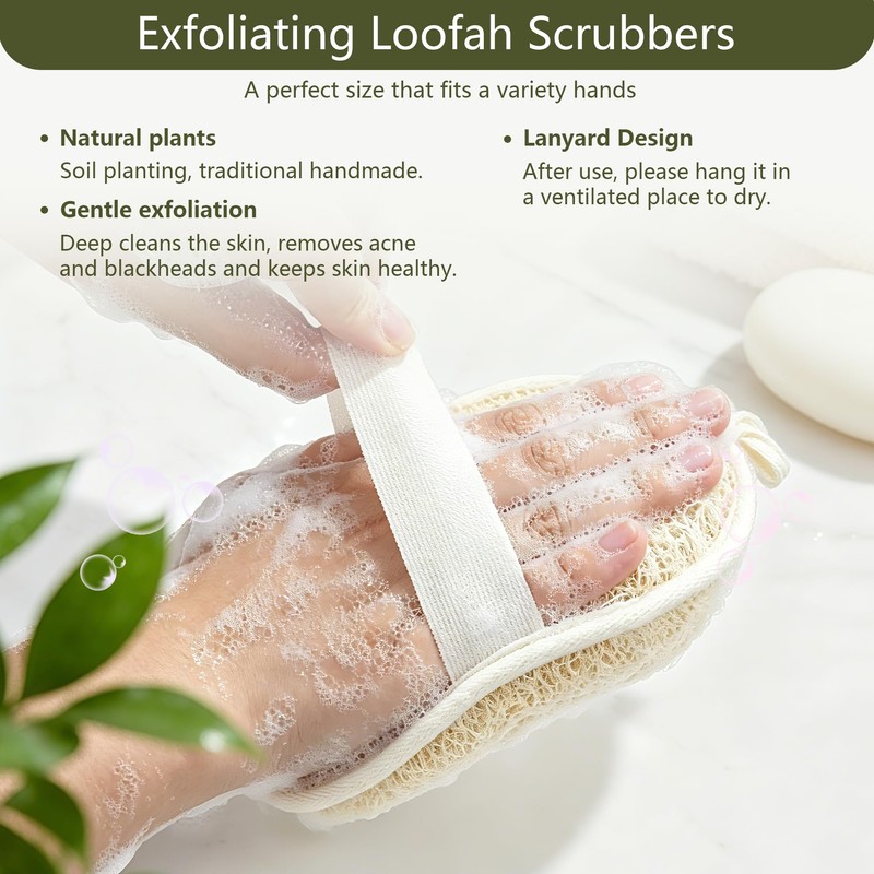 Egyptian Natural Loofah Sponge for Body Back Face Scrub, 100%