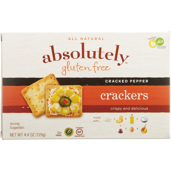 Absolutely Gluten Free Cracked Pepper Crackers, 4.4-Ounce