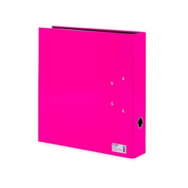 HERMA Folder A4 Neon Pink, 7 cm Wide, Children's Ring Binder, Plain Lever Arch File in Bright Neon Colour for Boys and Girls