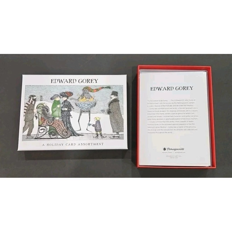 Pomegranate New Box Edward Gorey Holiday Christmas Cards 4 Designs