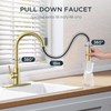 FORIOUS Gold Kitchen Faucet with Pull Down Sprayer, High Arc