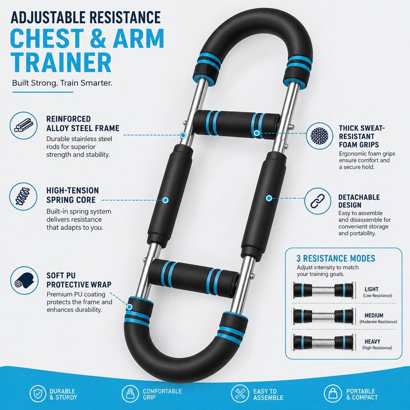 Adjustable Twister Arm Exerciser for Upper-Body Training – Steel Spring