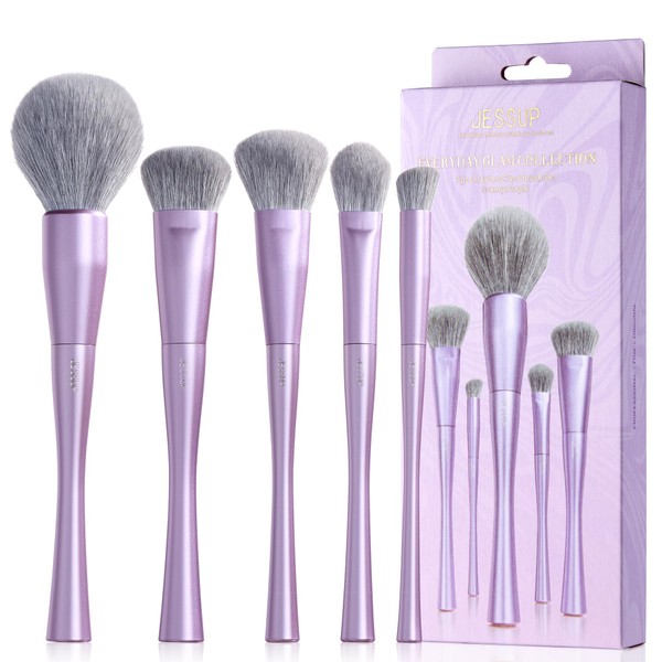 Jessup Makeup Brushes Face 5pcs, Premium Synthetic Make Up Brushes