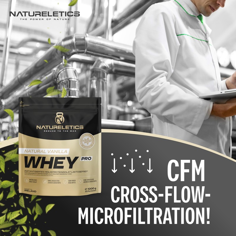 Natureletics Premium Whey Isolate Vanilla Unsweetened, Lactose Free, Low Fat