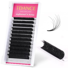 TDANCE Easy Fan Lash Extensions 3D Fluffy Rapid Volume Lash Extensions Easy Fan Lashes Self Fanning Eyelash Extensions(0.07-D,8-15mm)