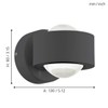 EGLO Wall/Ceiling Lamp, Aluminium Integriert, 3 W, Anthracite
