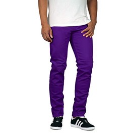 Mersenne Men's Skinny Fit Color Jeans (36W x 32L, Purple)