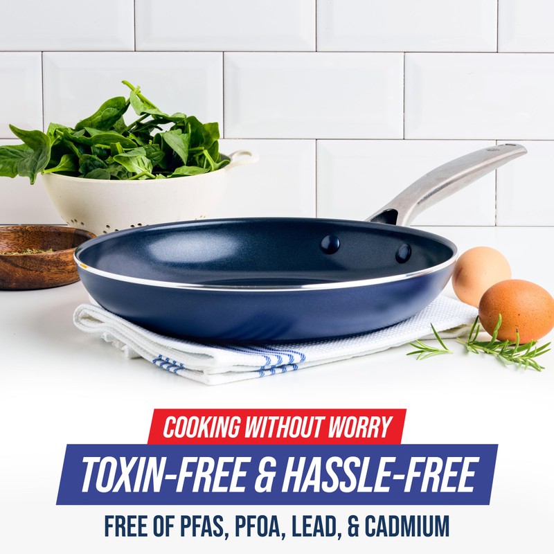 Blue Diamond 10" Nonstick Frying Pan Skillet, Diamond Infused PFAS