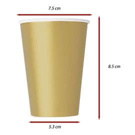 120 Pcs Paper Cups with Gold Design, Coffee Cups for Hot and Cold Drinks, Durable Paper Cups for Tea, Espresso, Parties, and Events (9oz)