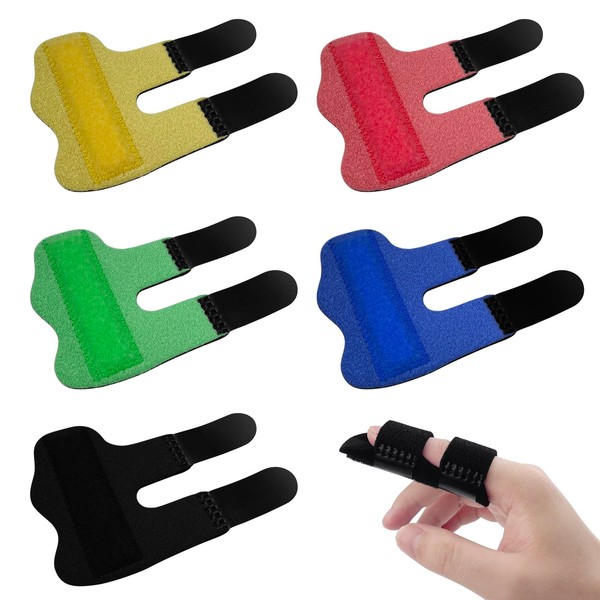 MeoZynxadril Pack of 5 Finger Splints, Adjustable Finger Support, Improved