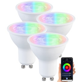 Luminea Home Control ZigBee GU10 Bulb: Set of 4 LED Spotlights GU10, RGB-CCT, 4.8 W (Replaces 35 W), for ZigBee (GU10 LED Neutral White, GU10 LED Cool White Dimmable, WiFi Bulb)