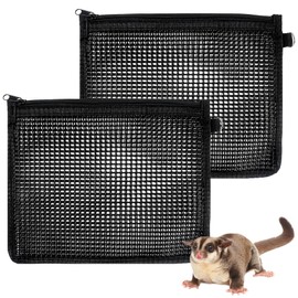 Klmnop 2 Pcs Sugar Glider Nails Trimming Pouch, Sugar Glider Bonding Pouch Mesh, Trim Bag for Ferrets Guinea Pig Rat(Black)