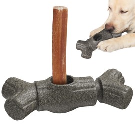 TLKNG Dog Bully Stick Holder Safety Device Indestructible Sturdy Tough Enduring Chew Tuff Toy For Medium/Large Aggressive Chewers Extra-Large Breeds Boredom Crate Toys Interactive Teeth Indoor/Outdoor