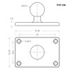 Strg 1'' Ball Mounts Base with AMPS Round Plate, Ball