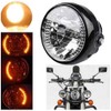Krtopo 35W Motorcycle Headlight With Turn Signal Universal 7Inch Halogen