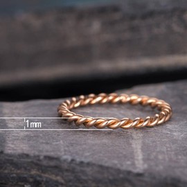 Copper Rings for Women Non Tarnish Twisted Braided Ring Copper Stacking Ring Waterproof Simple Rings Women Minimalist Everyday Jewelry Gift