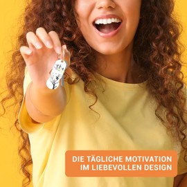 Einkaufswagenlöser Love, Lache, Live Keyring Shopping Chip with Key Finding Service Removable Shopping Trolley Token Metal Chip Shopping Trolley Key Finder, multicoloured