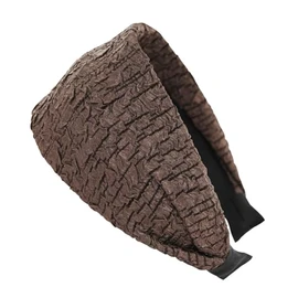 axy Wide Headband Made of Crinkle Fabric Beautiful Women's Headband Hair Accessories Hair Band Hairband HR14C (Brown, Extra Wide)