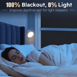 rabbitgoo Blackout Window Privacy Film with Tools Glass Bathroom Static Cling Sun Heat Blocking Light Darkening Removable Coverings for Home Bedroom Door UV Protection Sticker, 23.6 x 78.7 inches