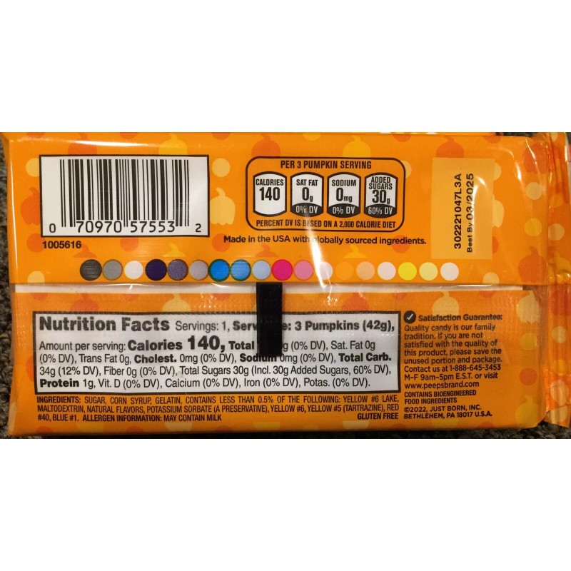 PEEPS BRAND Marshmallow Peeps - Pumpkins, Ghosts, Skulls - 1.5