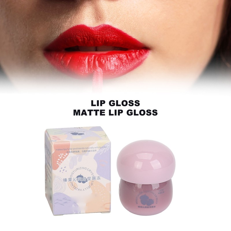 2pcs Matte Lip Gloss Hydrating Water Gloss Mushroom Shape Long