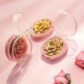 Highlighter Palette, 3D Rose Blush, Body Luminizer Highlighter Face Makeup, Shimmer Body Glow Face Powder, Glossy Long Lasting Highlighters Makeup