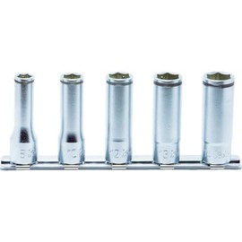 Yamashita Industrial Research Laboratory Koken 3/8 (9.5 mm) SQ. Nut Grip Deep Socket Rail Set, 5 Pieces, RS3350M/5