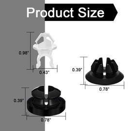 30PCS Hood Prop Rod Holder Clips, Car Hood Support Rod, Car Engine Hood Stay Clips, Hood Car Grommet Clips for Most Cars, Black White Hood Rod Clip Compatible with 91503-SS0-003