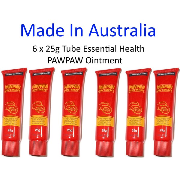 6 x 25g Tube Essential Health PAWPAW Ointment Paw Paw Nappy Rash Cream  Sunburns