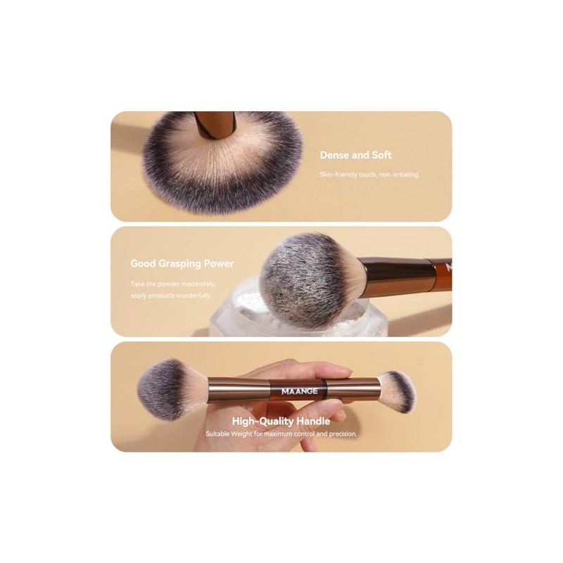 Maange Set Profesional Brochas Maquillaje Doble Punta Usos Kit Completo