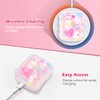 Cute AirPods Case with Love Pendant Colorful Round Bead Keychain,