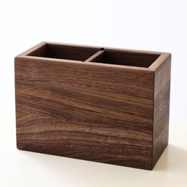 Pen Holder, Wooden Walnut Pencil Holder, Divider, Natural Wood Pen Holder B [map4814]