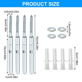 ZMDMAH 4pcs 10 x 100 mm Floating Shelf Brackets Invisible One Word Shelf Bracket Wall Floating Shelf Bracket Invisible with Washers and Dowels