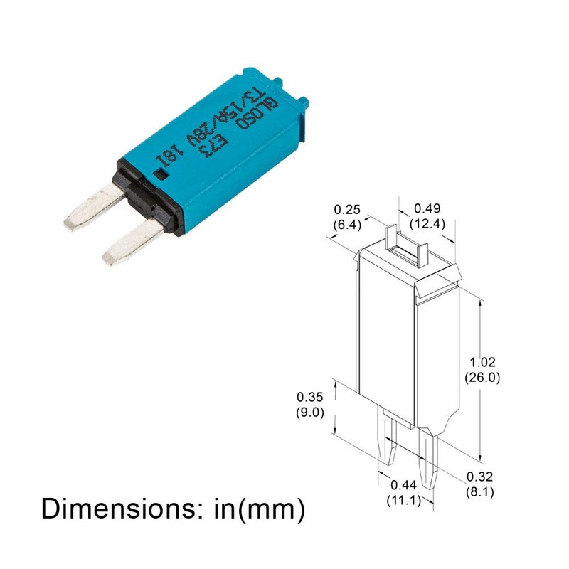 GLOSO E73 Mini ATM 15 Amp Circuit Breakers Manaul Reset
