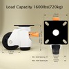 Upgrade Leveling Casters with Ratchet Handle, Height-Adjustable Plate Casters, White