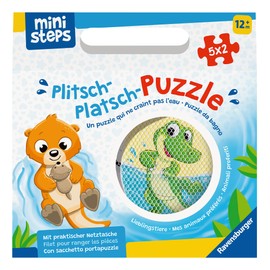 Ravensburger ministeps 4589 Plitsch Splashing Puzzle Favourite Animals - Outdoor & Bath Toy, Toy from 1 Years, Includes Practical Mesh Bag