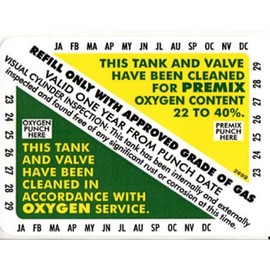 OnlineScuba Nitrox Clean Tank & Valve Inspection Certification Sticker VIP