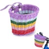 Rainbow Stripe Bicycle Basket, PP Material Oycle Organizer, for Most