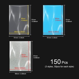 HLIWS Toploader card protectors, hard plastic for baseball card protection, transparent card sleeves, for standard playing and trading cards (58 x 90 mm + 64 x 90 mm)