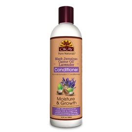 OKAY | Black Jamaican Castor Oil & Lavender Conditioner | For All Hair Types & Textures | Moisturize, Strengthen & Regrow Hair | With Argan Oil | Free of Sulfate, Silicone & Paraben | 12 oz