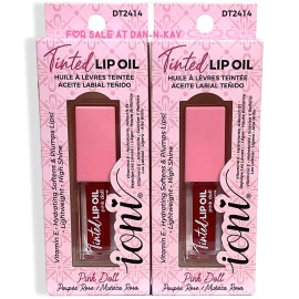 Ioni Tinted Lip Oil  Shade- Pink Doll Softens & Plumps Lips- 2 Pack